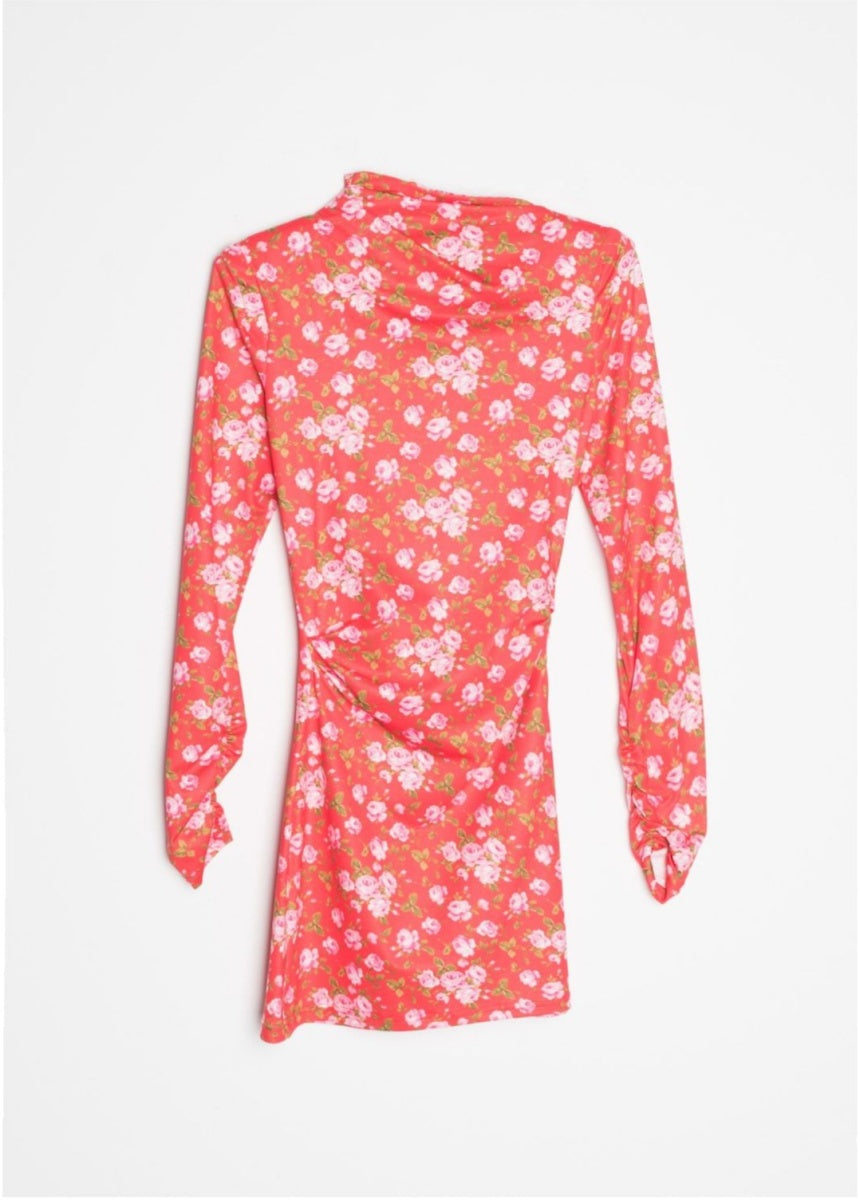 Abito floreale drappeggiato