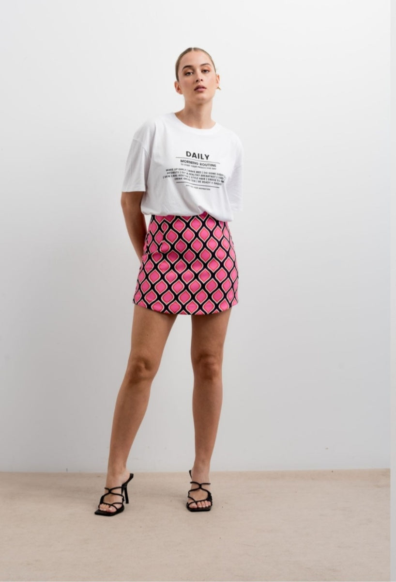 Gonna con stampa geometrica