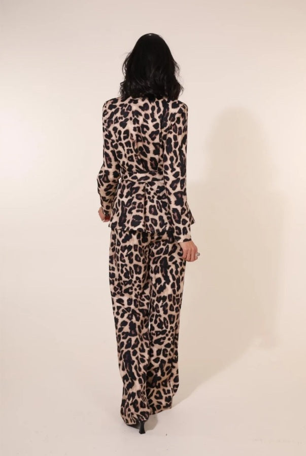 Pantalone a palazzo leopardato