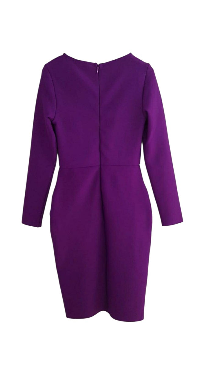 Abito bandage viola stile corsetto