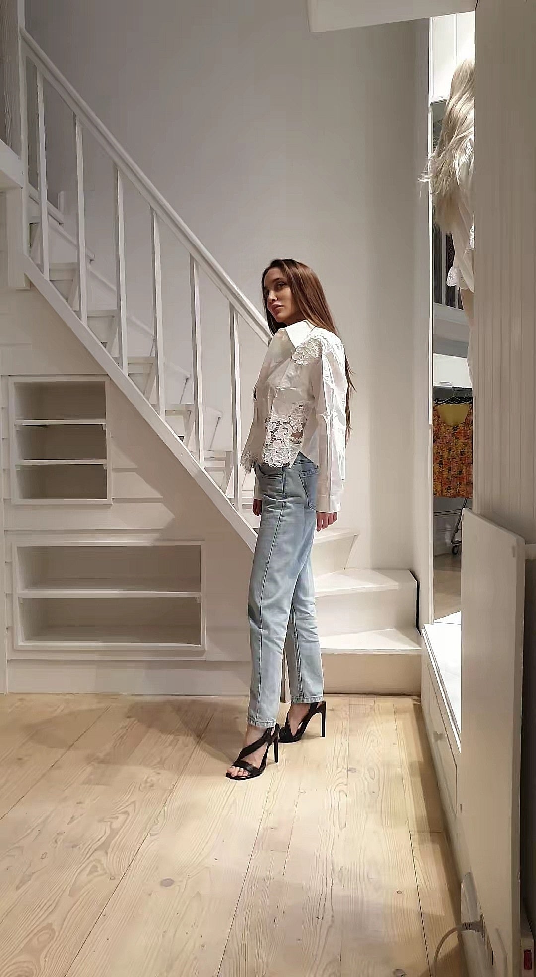 Camicia con inserti in pizzo