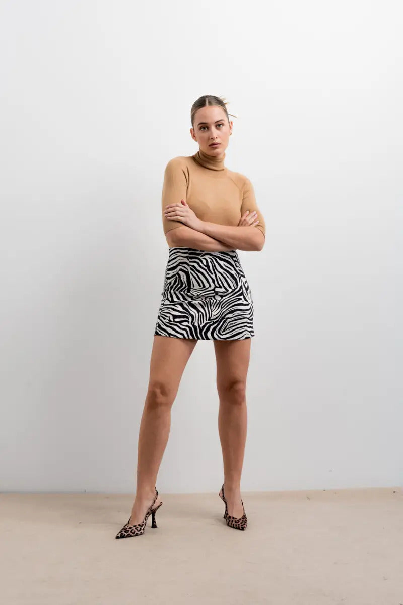 Gonna con stampa zebrata