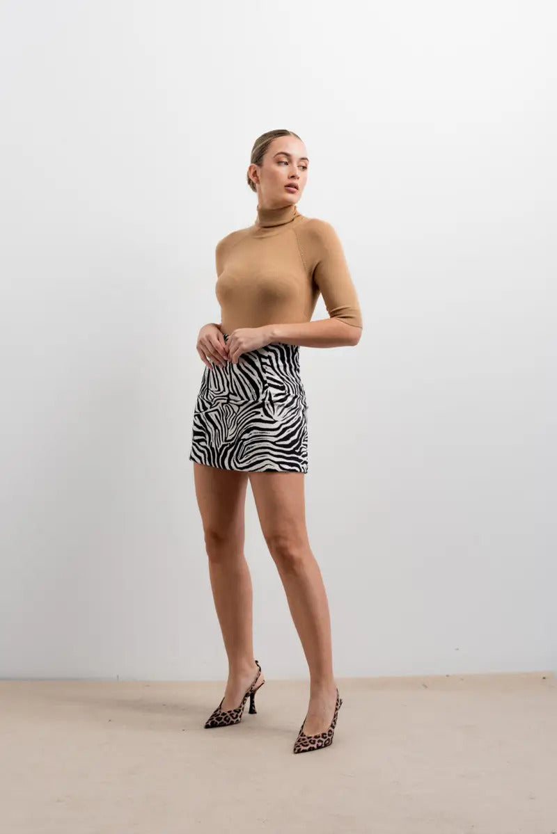 Gonna con stampa zebrata