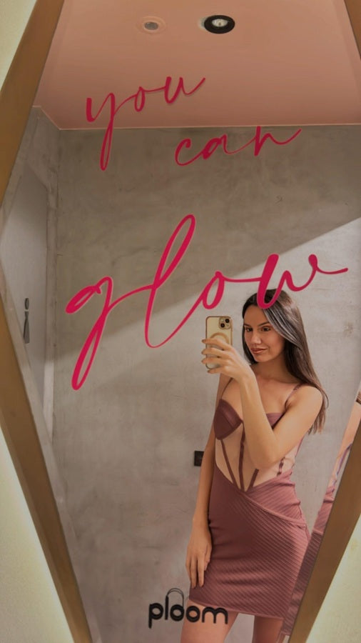 Abito bandage fard con tulle color carne