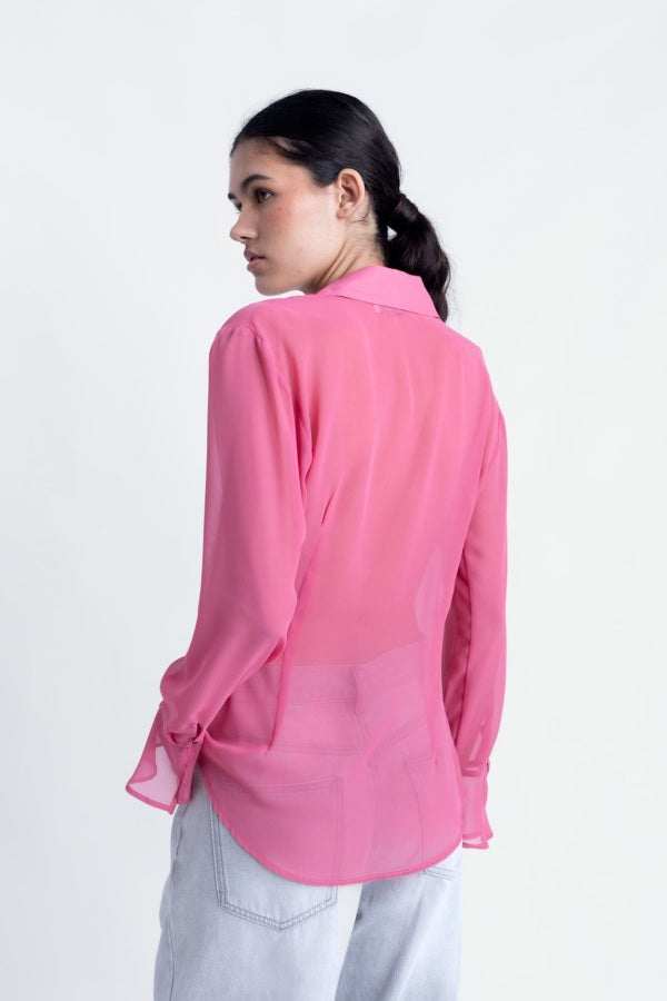 Camicia con voile alle maniche