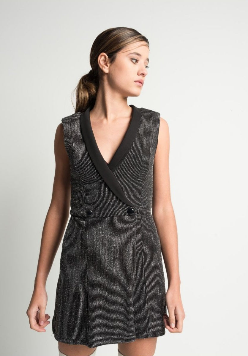 Tuta in lurex argento